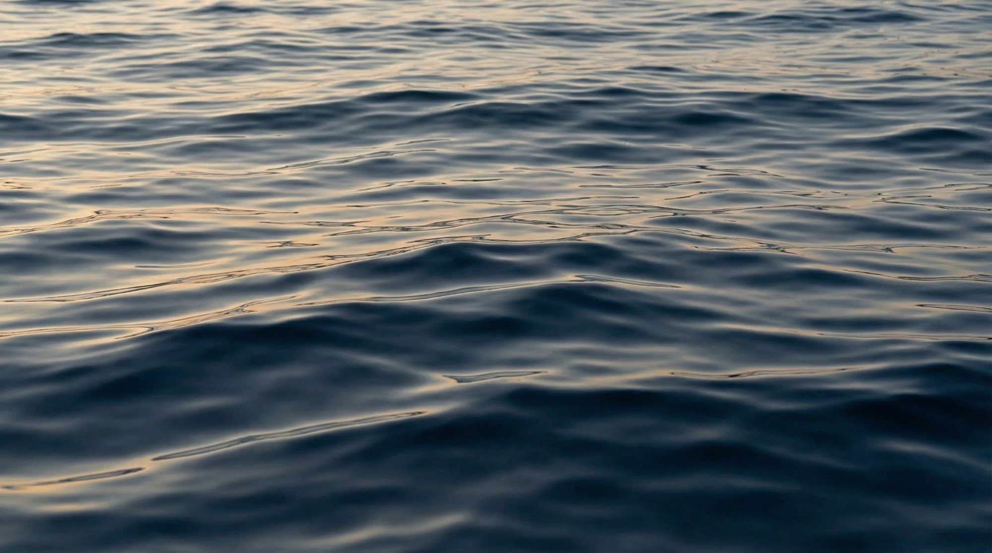 Italian sea surface at golden hour